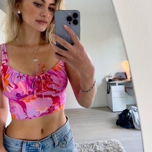 Tiger Mist Pink Floral Top